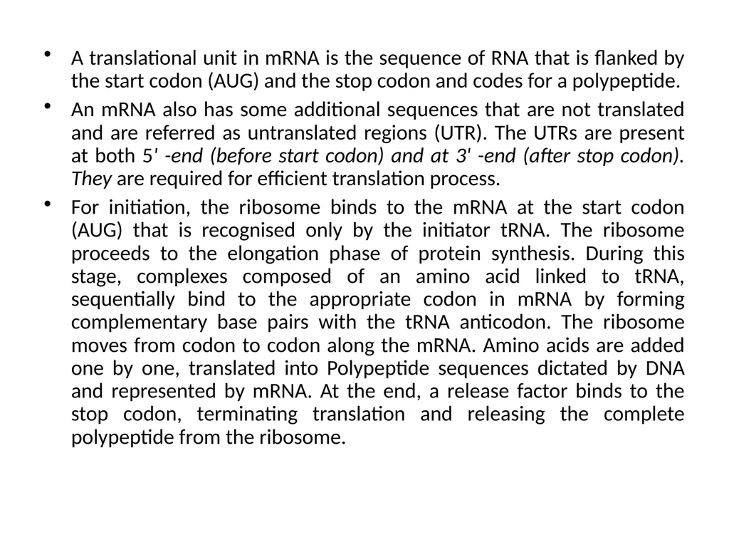 TRANSLATION Translation is the RNA directed - slide 5 of 15