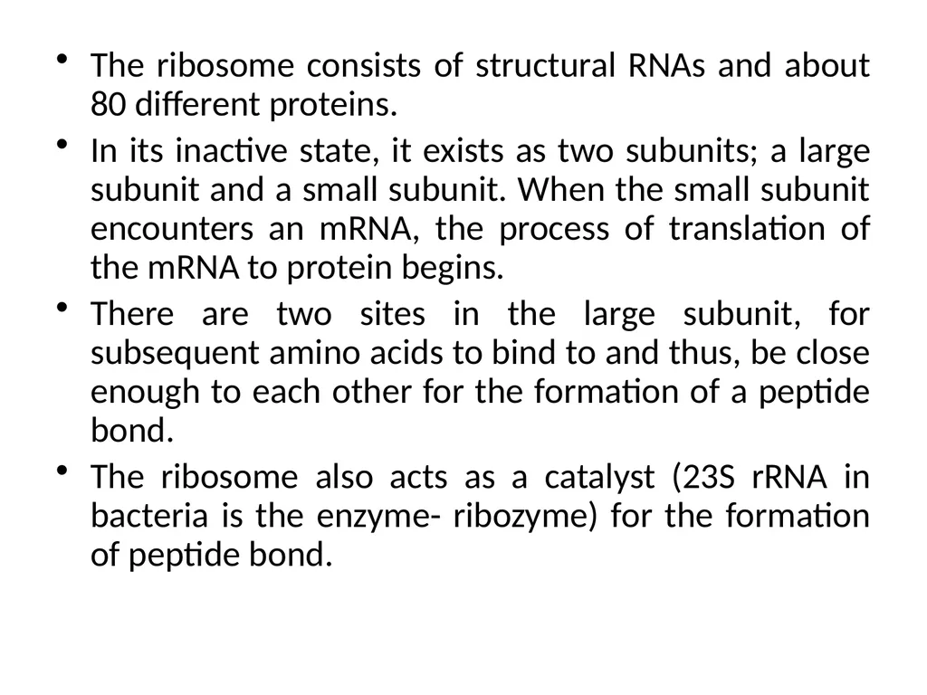 TRANSLATION Translation is the RNA directed - slide 4 of 15