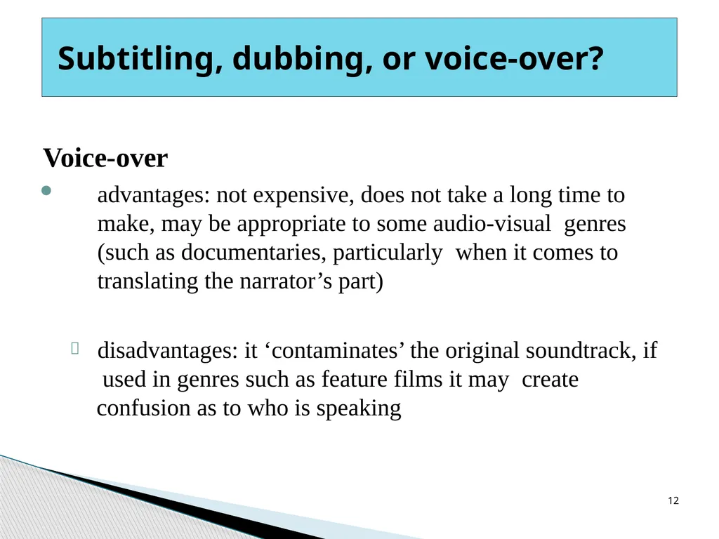 Types of AVT Audiovisual programmes use two codes, - slide 12 of 15