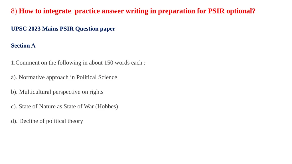 Open Session Foundation Optional Course POLITICAL - slide 21 of 30