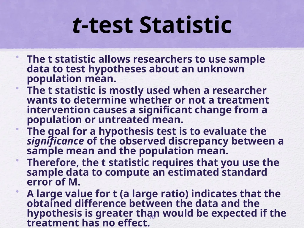 Inferential Statistics and t - tests ScWk 242 – - slide 10 of 13
