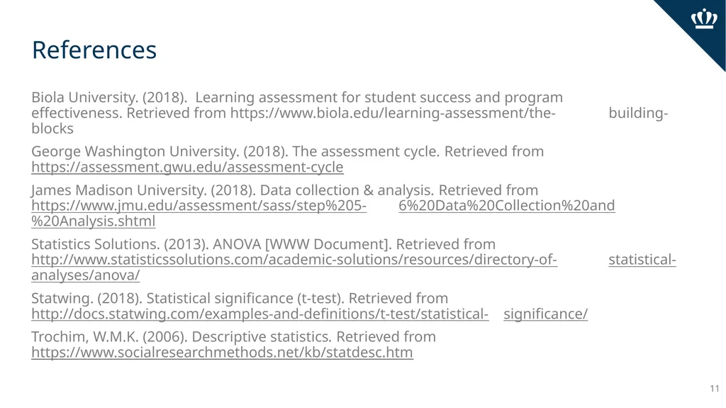 Analyzing Data Office of Assessment and Planning - slide 11 of 11
