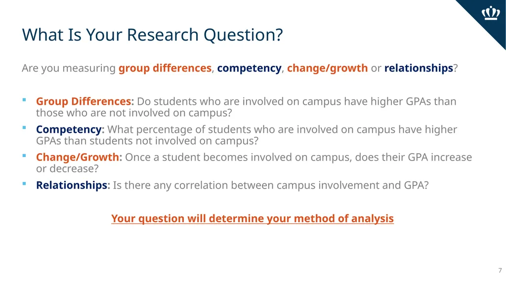 Analyzing Data Office of Assessment and Planning - slide 7 of 11