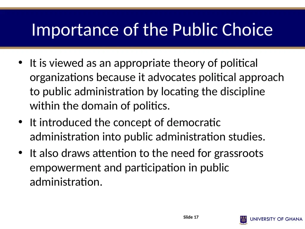 POLI 213 INTRODUCTION TO PUBLIC ADMINISTRATION - slide 17 of 20