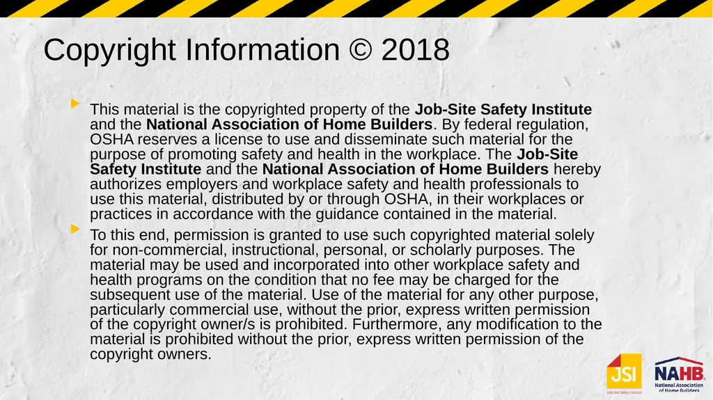 Section 6 Fall Protection Rescue plan Disclaimer - slide 4 of 19