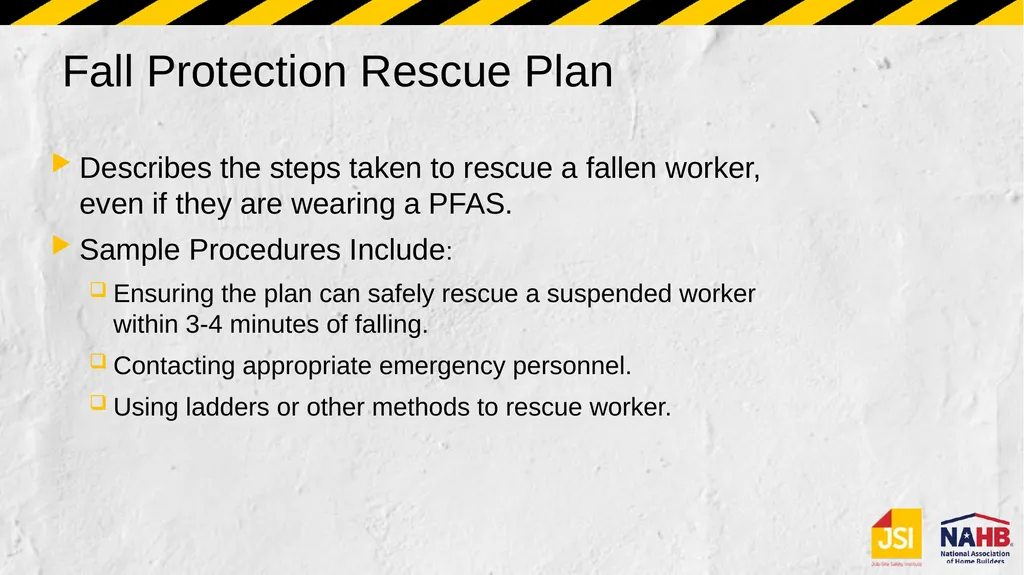 Section 6 Fall Protection Rescue plan Disclaimer - slide 6 of 19