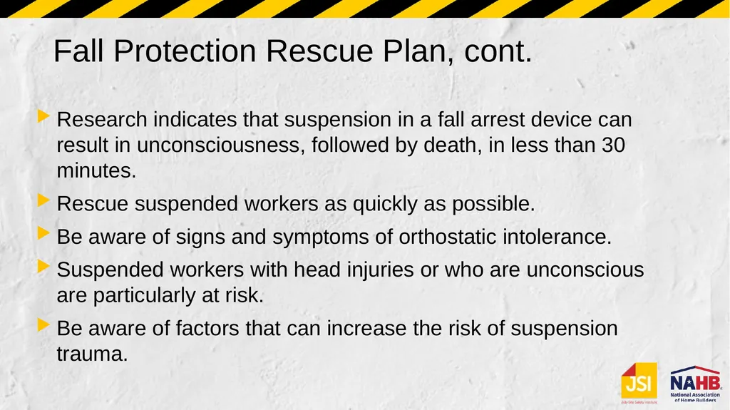 Section 6 Fall Protection Rescue plan Disclaimer - slide 10 of 19