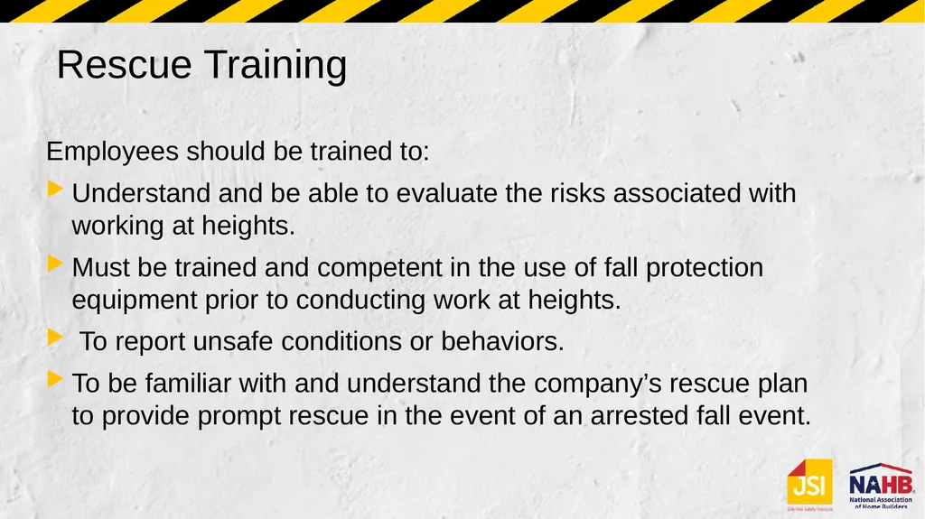 Section 6 Fall Protection Rescue plan Disclaimer - slide 12 of 19