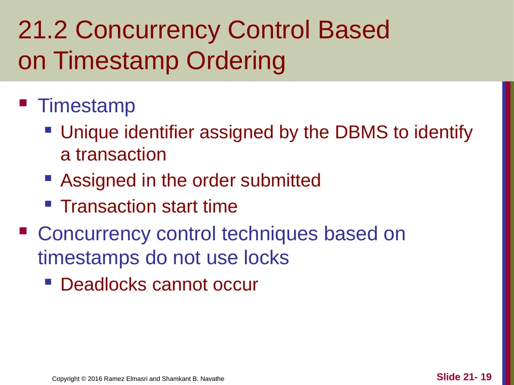CHAPTER 21 Concurrency Control Techniques - slide 19 of 38