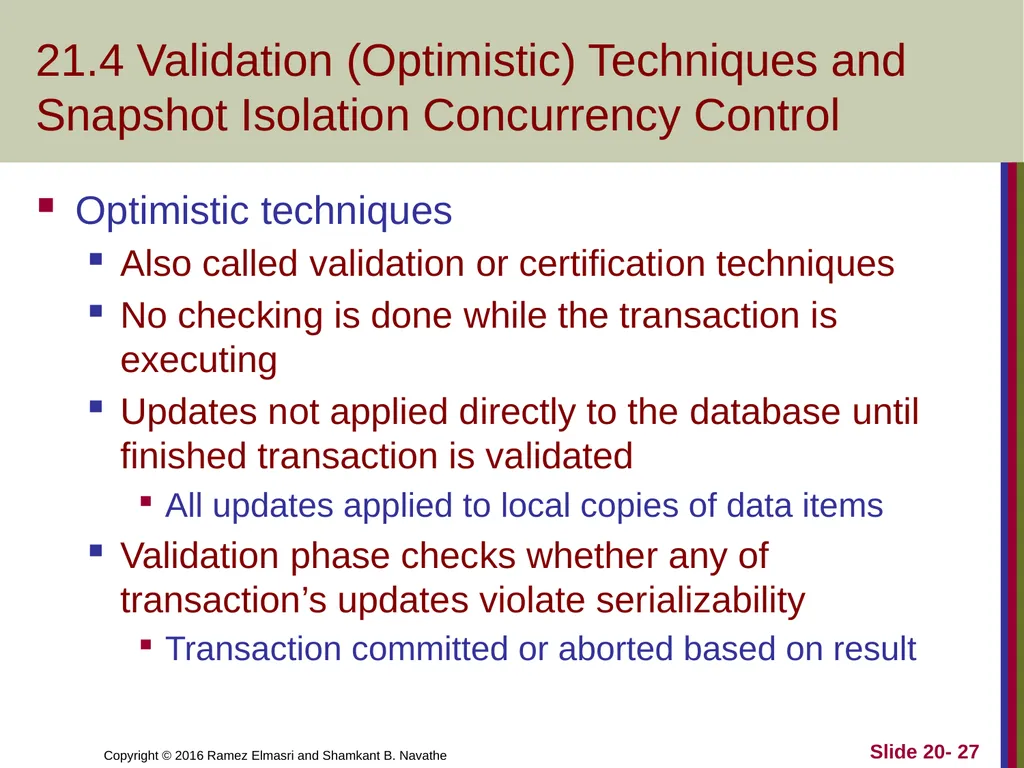 CHAPTER 21 Concurrency Control Techniques - slide 27 of 38