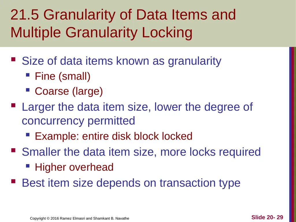 CHAPTER 21 Concurrency Control Techniques - slide 29 of 38
