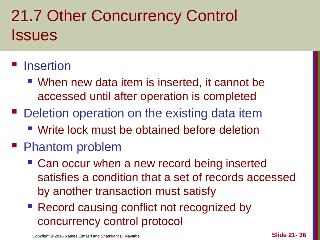 CHAPTER 21 Concurrency Control Techniques - slide 36 of 38