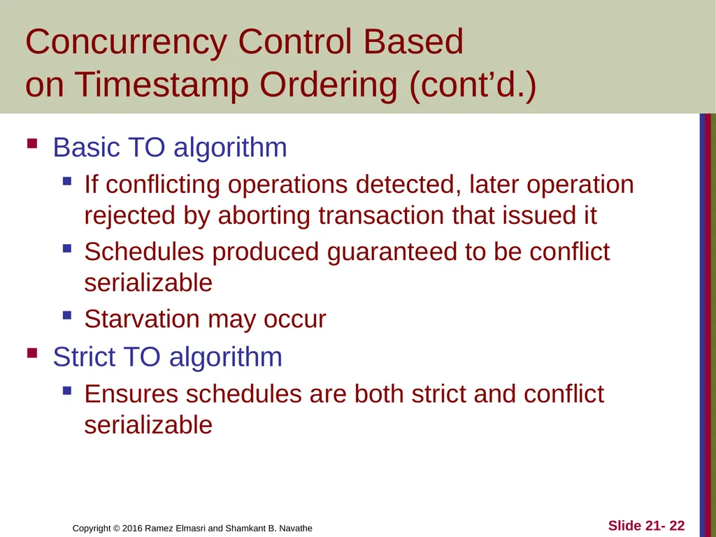 CHAPTER 21 Concurrency Control Techniques - slide 22 of 38