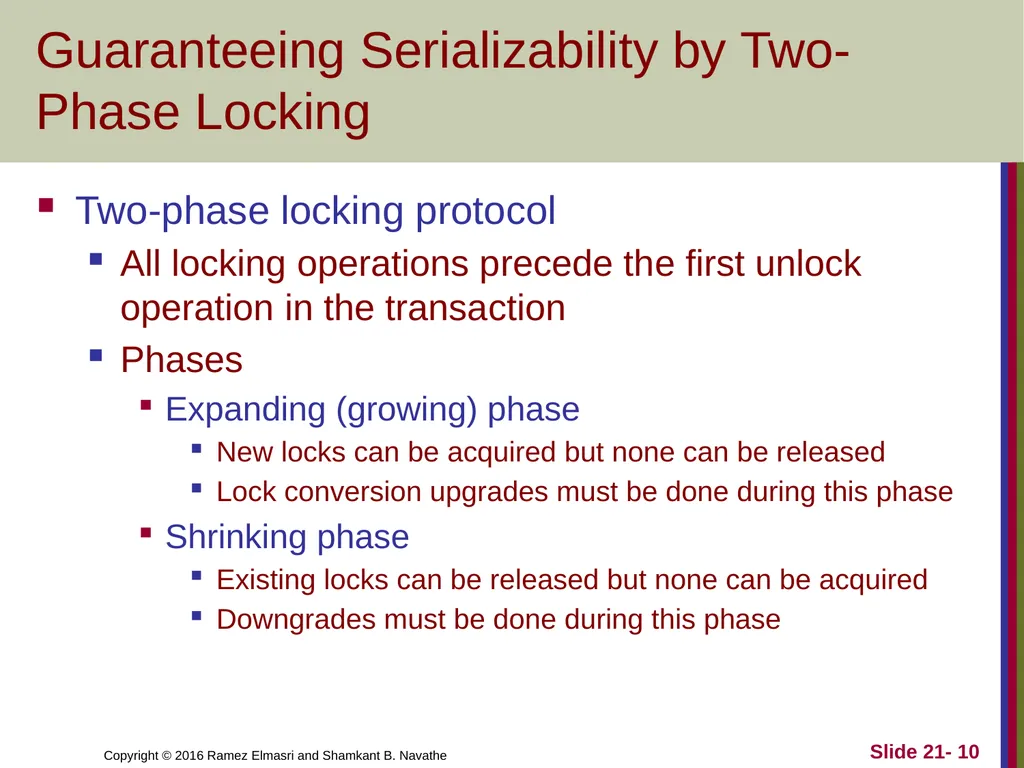 CHAPTER 21 Concurrency Control Techniques - slide 10 of 38