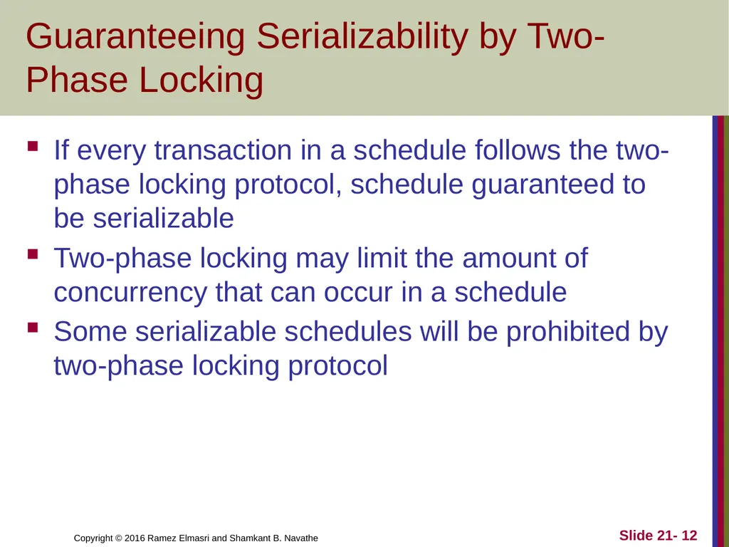 CHAPTER 21 Concurrency Control Techniques - slide 12 of 38