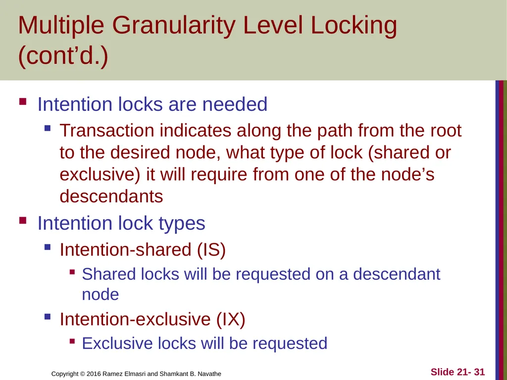CHAPTER 21 Concurrency Control Techniques - slide 31 of 38