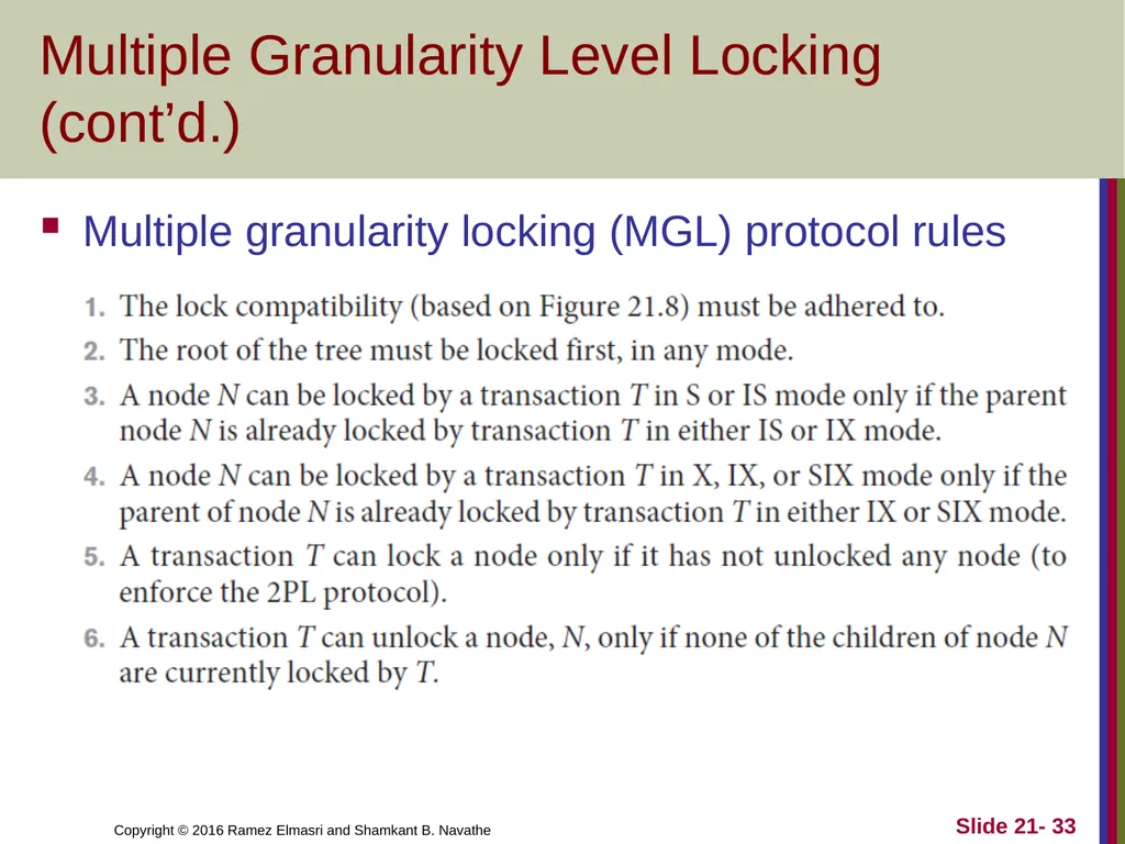 CHAPTER 21 Concurrency Control Techniques - slide 33 of 38