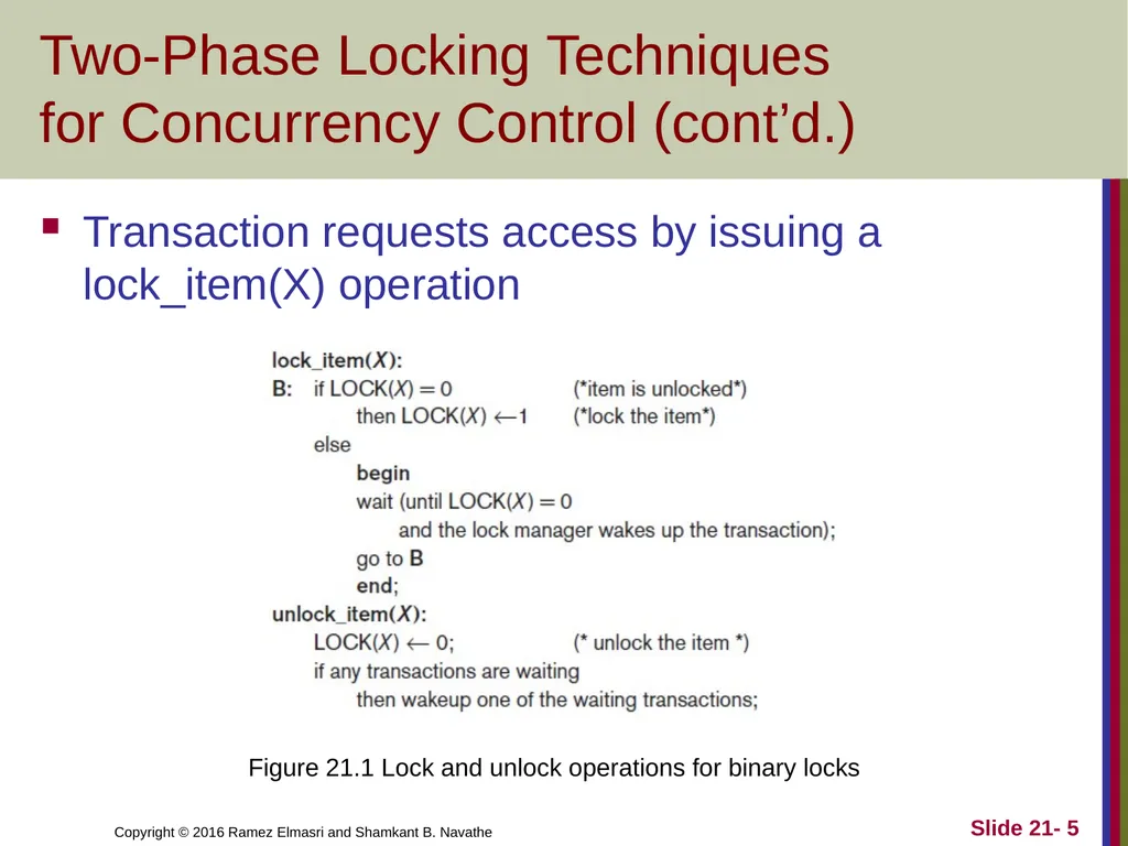 CHAPTER 21 Concurrency Control Techniques - slide 5 of 38