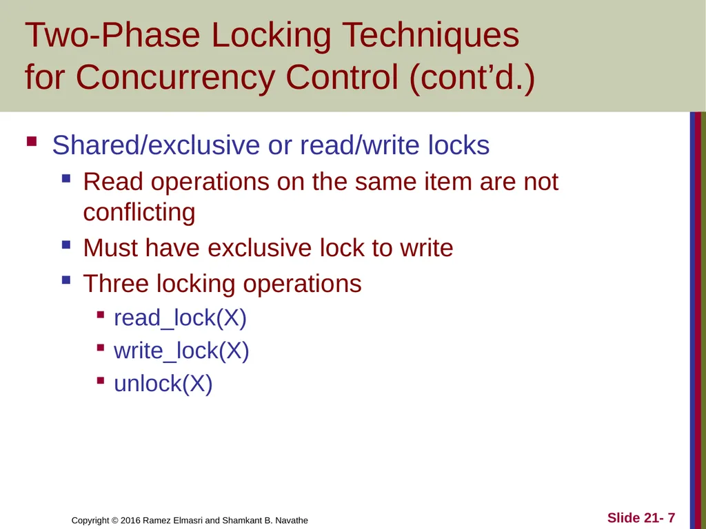 CHAPTER 21 Concurrency Control Techniques - slide 7 of 38