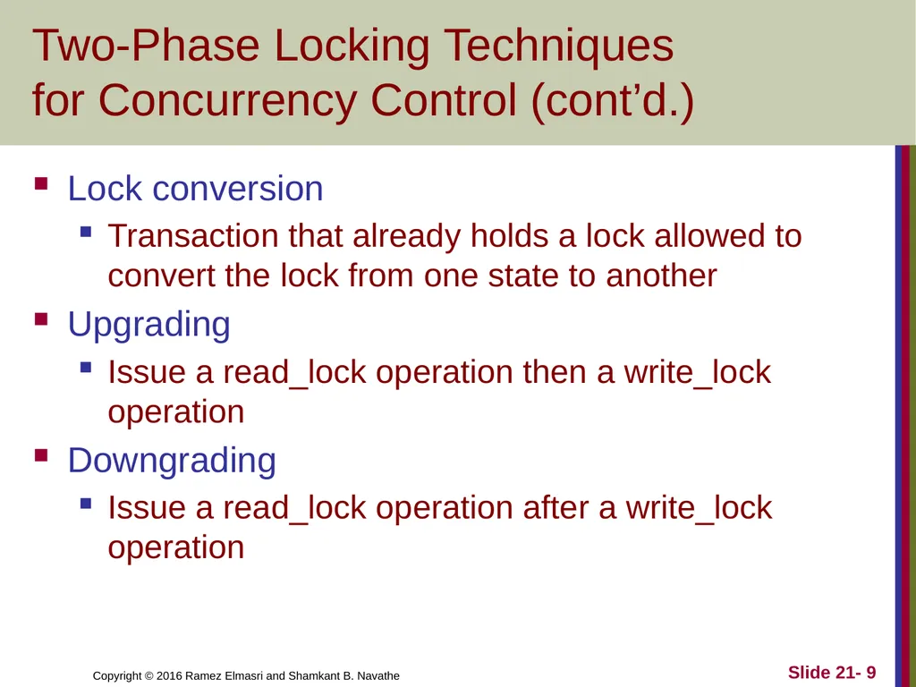 CHAPTER 21 Concurrency Control Techniques - slide 9 of 38