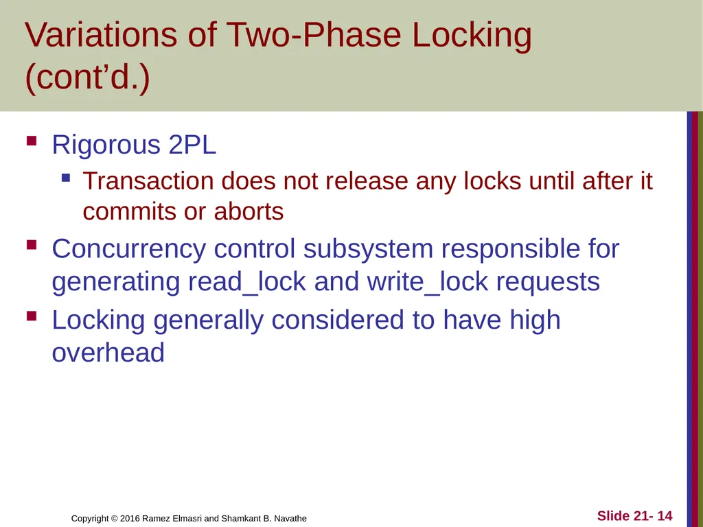 CHAPTER 21 Concurrency Control Techniques - slide 14 of 38