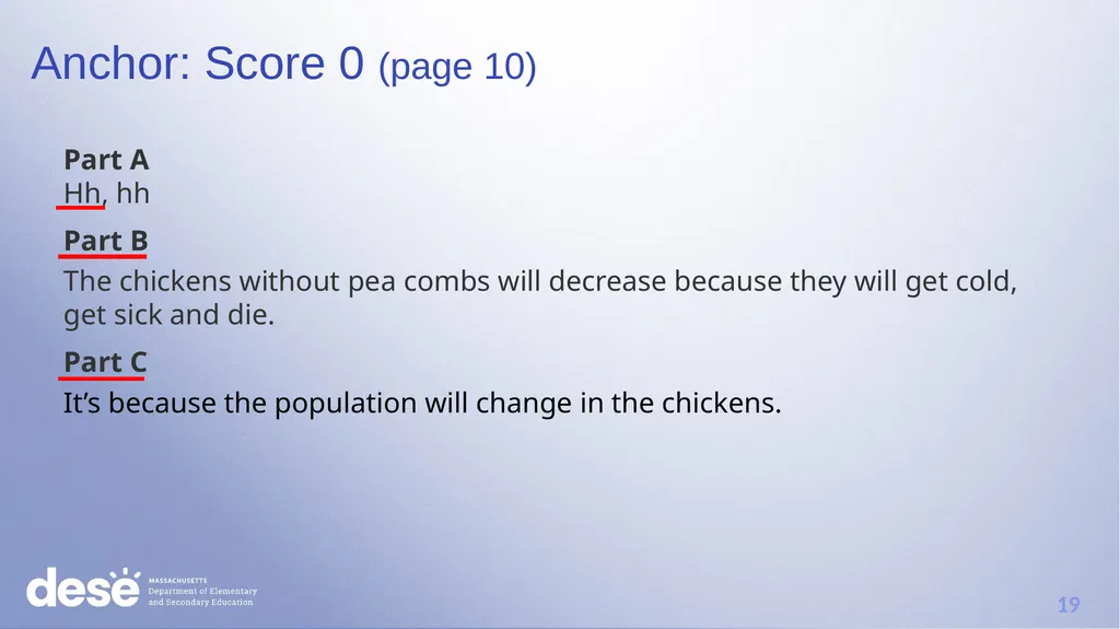 MCAS Scoring of Science & Technology/Engineering - slide 19 of 44
