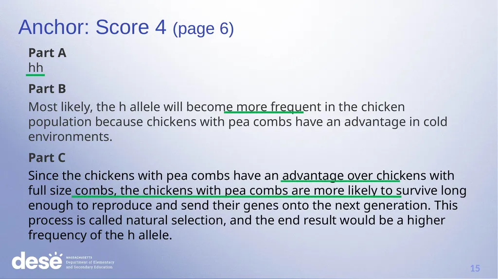 MCAS Scoring of Science & Technology/Engineering - slide 15 of 44