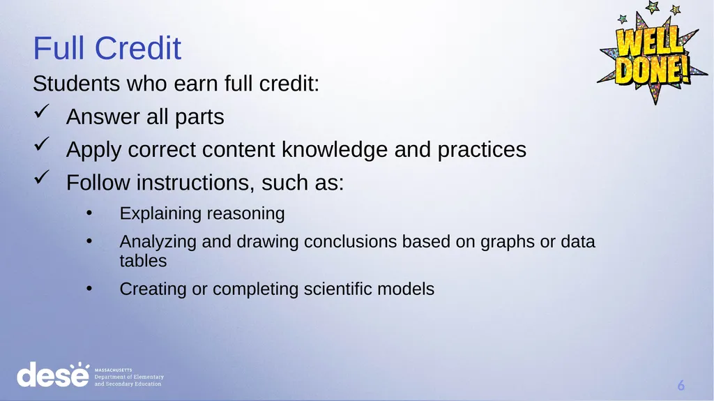 MCAS Scoring of Science & Technology/Engineering - slide 6 of 44