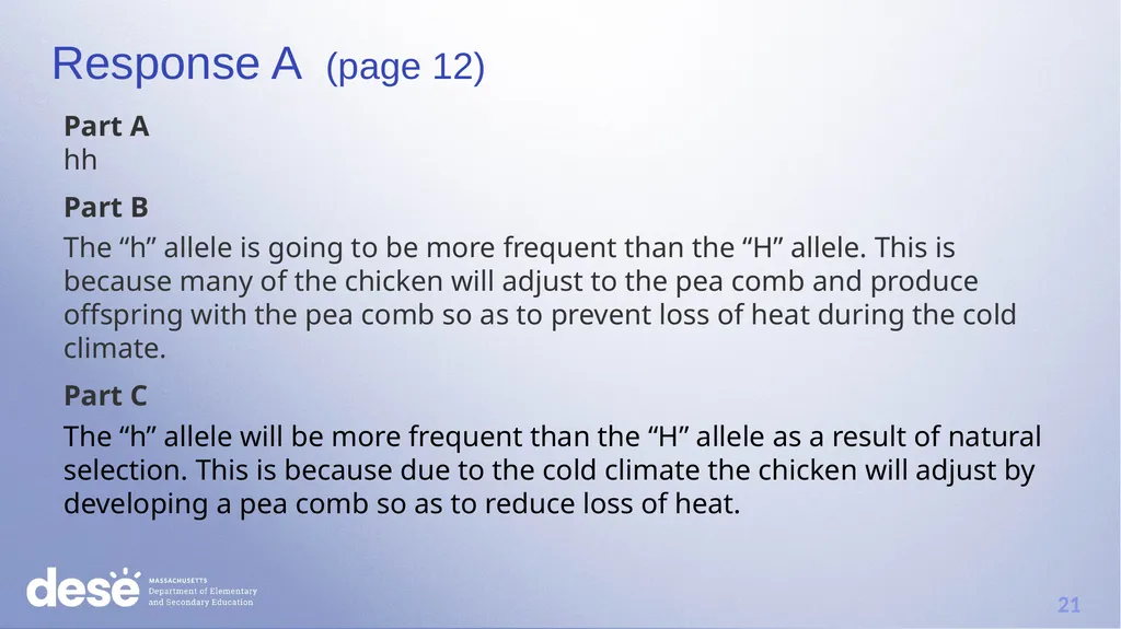 MCAS Scoring of Science & Technology/Engineering - slide 21 of 44