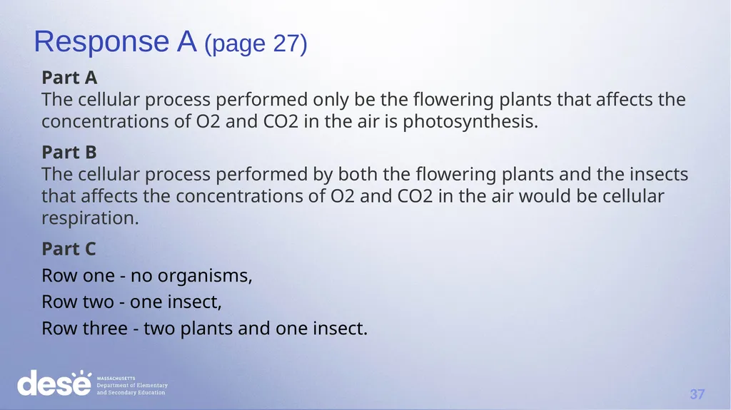 MCAS Scoring of Science & Technology/Engineering - slide 37 of 44
