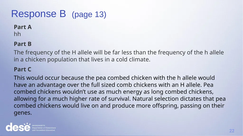 MCAS Scoring of Science & Technology/Engineering - slide 22 of 44
