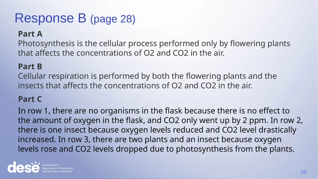 MCAS Scoring of Science & Technology/Engineering - slide 38 of 44