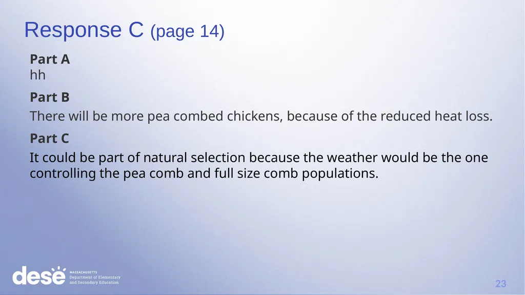 MCAS Scoring of Science & Technology/Engineering - slide 23 of 44