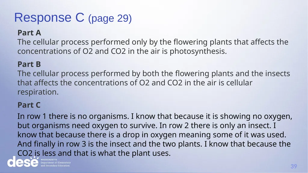 MCAS Scoring of Science & Technology/Engineering - slide 39 of 44