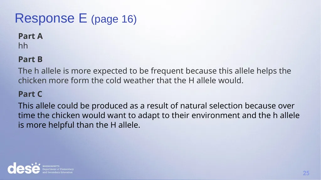 MCAS Scoring of Science & Technology/Engineering - slide 25 of 44