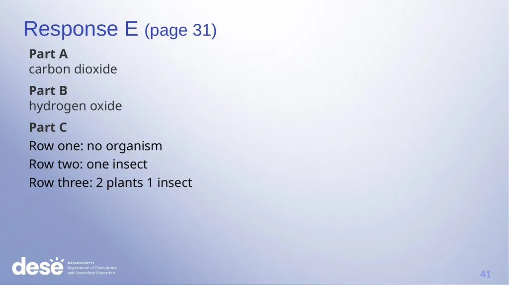 MCAS Scoring of Science & Technology/Engineering - slide 41 of 44