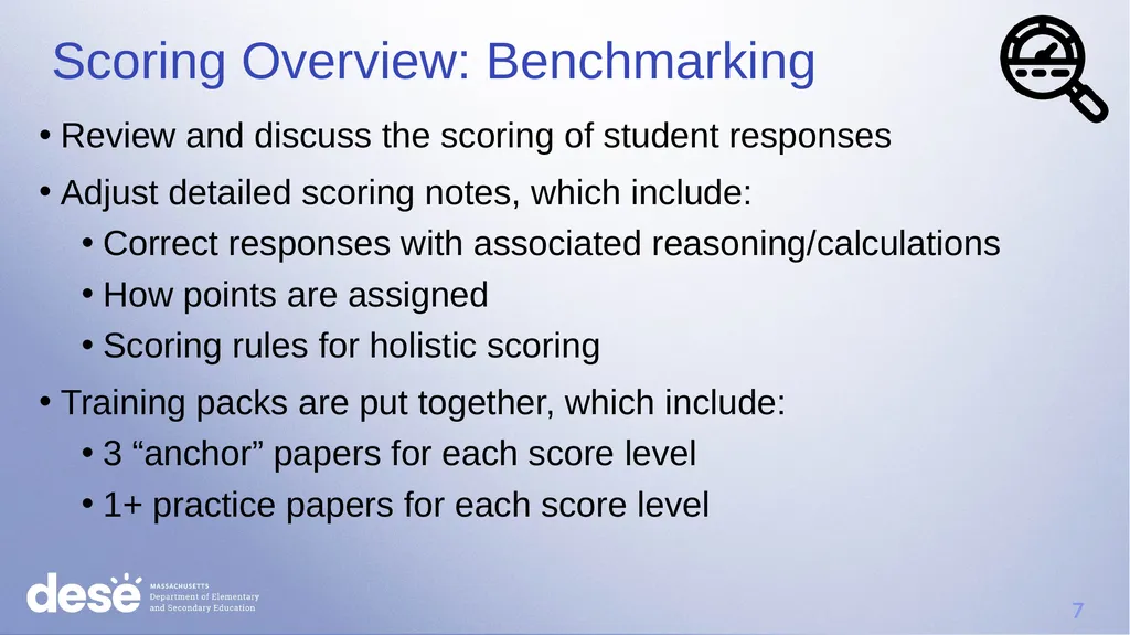 MCAS Scoring of Science & Technology/Engineering - slide 7 of 44