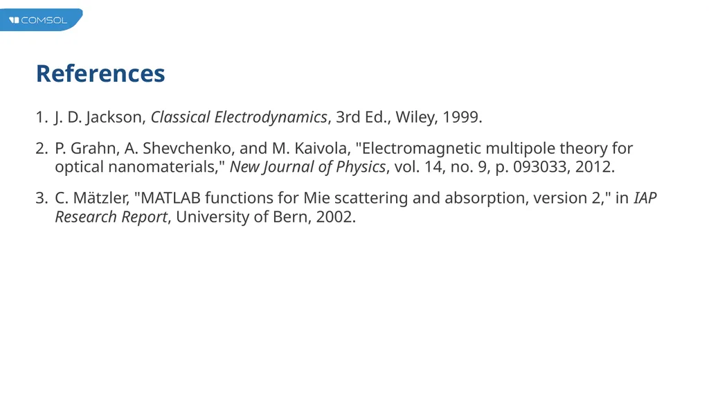 Multipole Analysis of Electromagnetic Scattering - slide 24 of 24