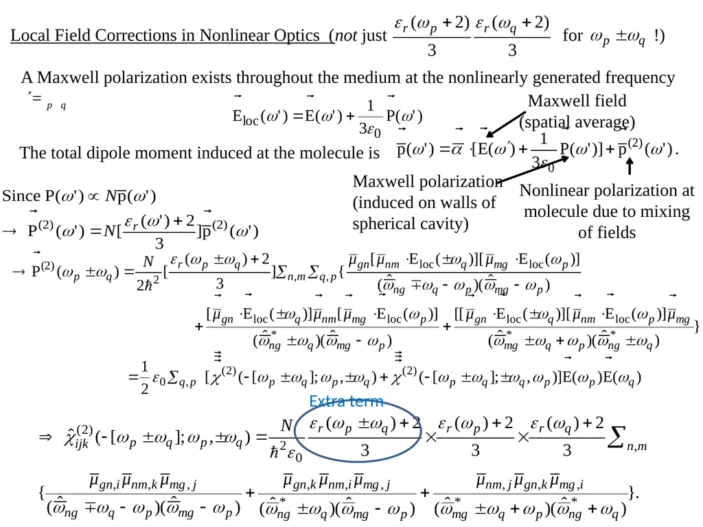 Nonlinear Susceptibilities: Quantum Mechanical - slide 11 of 23
