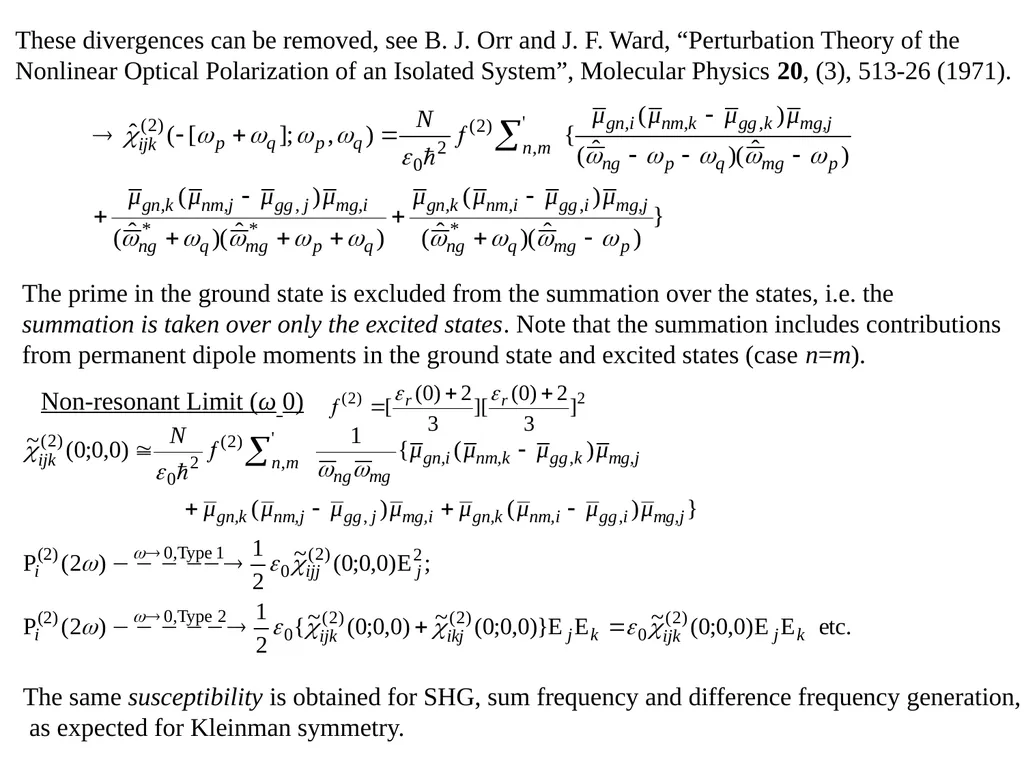 Nonlinear Susceptibilities: Quantum Mechanical - slide 13 of 23