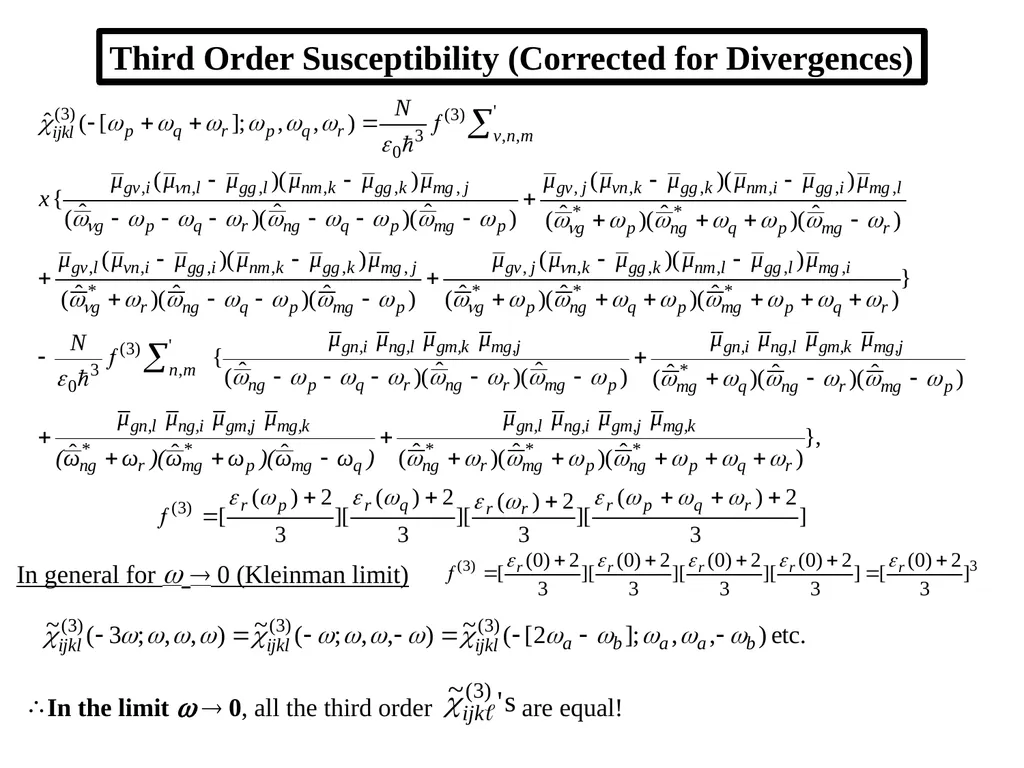 Nonlinear Susceptibilities: Quantum Mechanical - slide 14 of 23