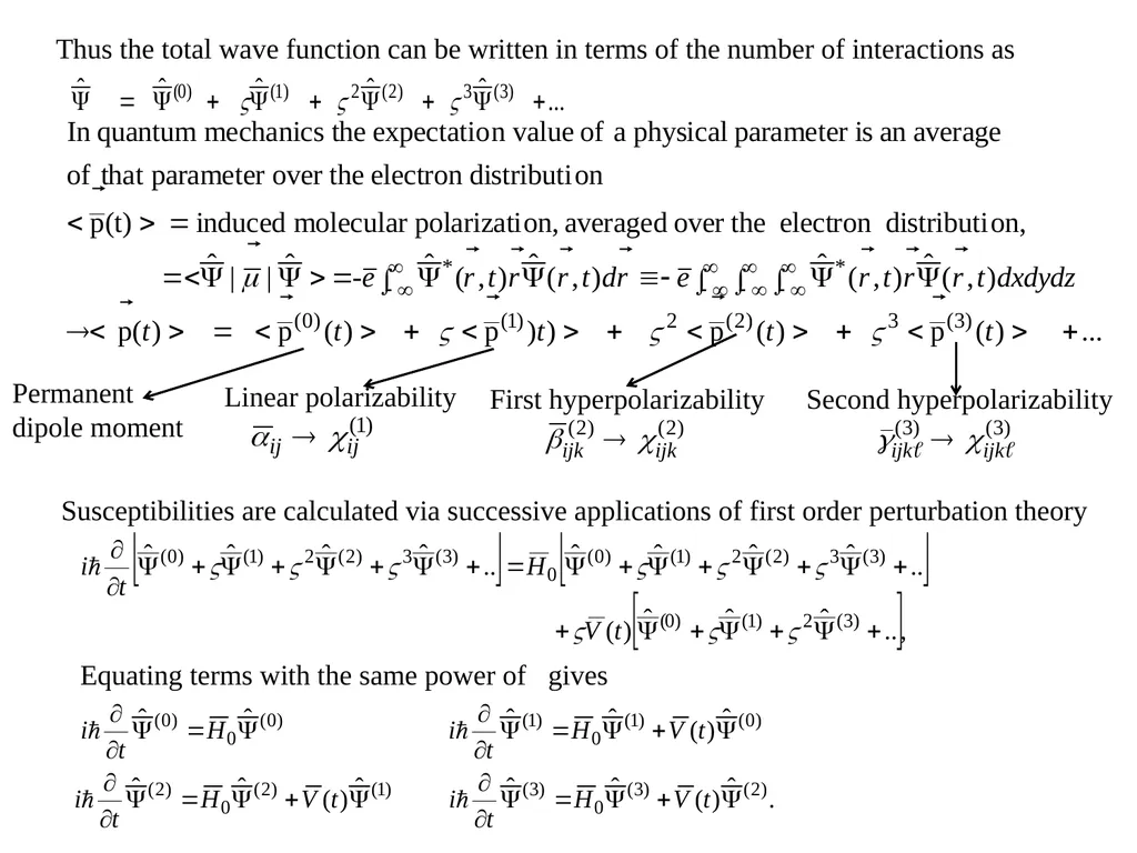 Nonlinear Susceptibilities: Quantum Mechanical - slide 4 of 23