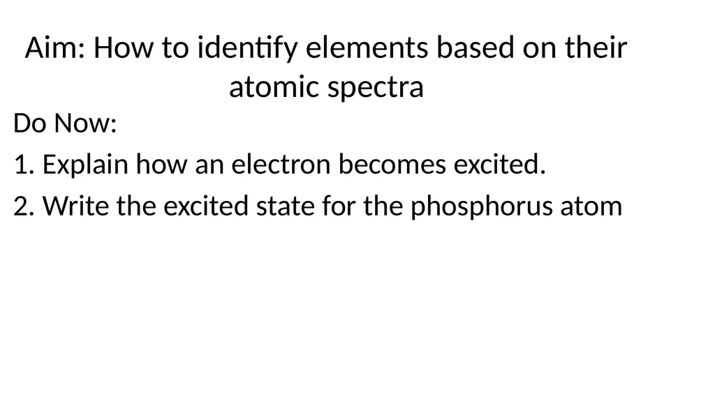 Aim: How to identify elements based on their - slide 1 of 12
