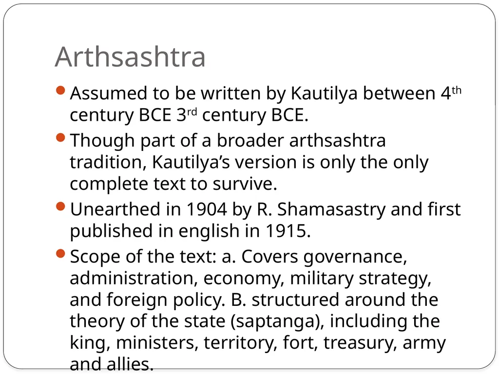 Under Indian Administrative System Kautilya: - slide 3 of 16