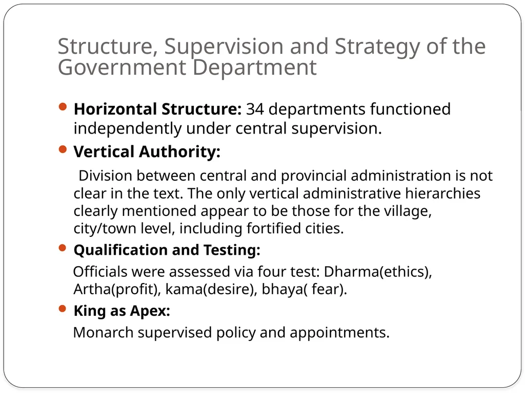 Under Indian Administrative System Kautilya: - slide 10 of 16