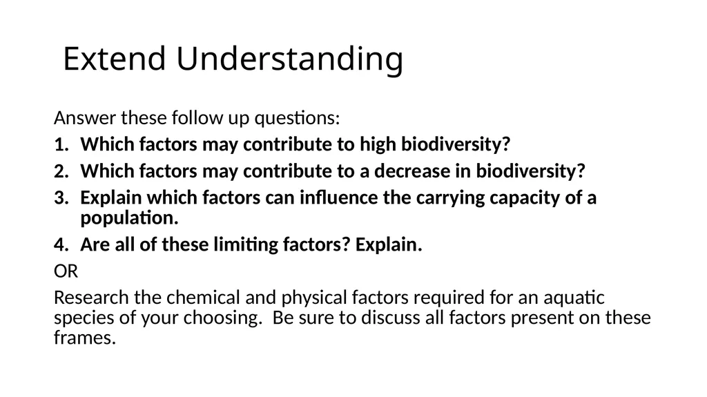 SC.912.L.17.2 Explain the general distribution of - slide 4 of 6