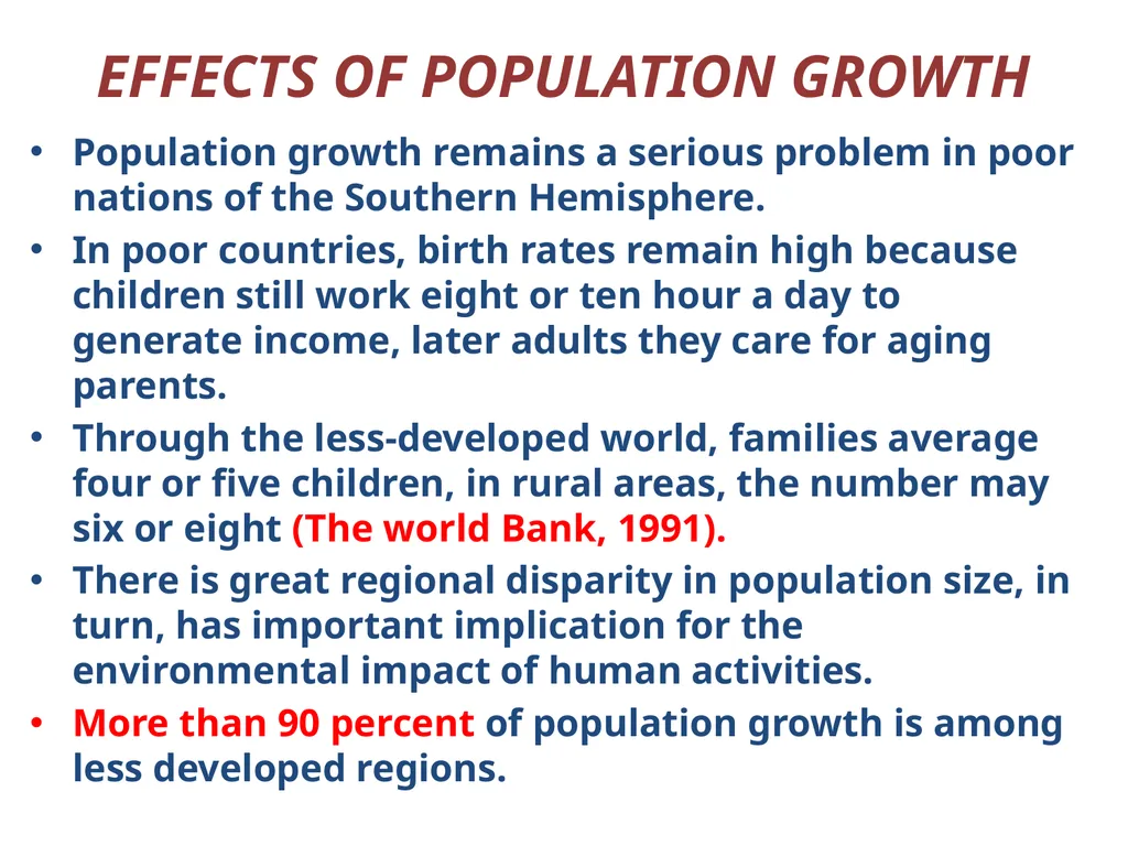 HUMAN POPULATION GROWTH:IMPACT ON ENVIRONMENT, - slide 5 of 8