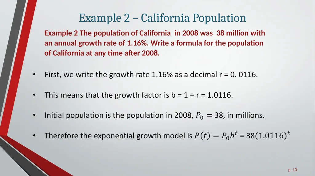 Exponential Growth Functions All slides in this - slide 13 of 21