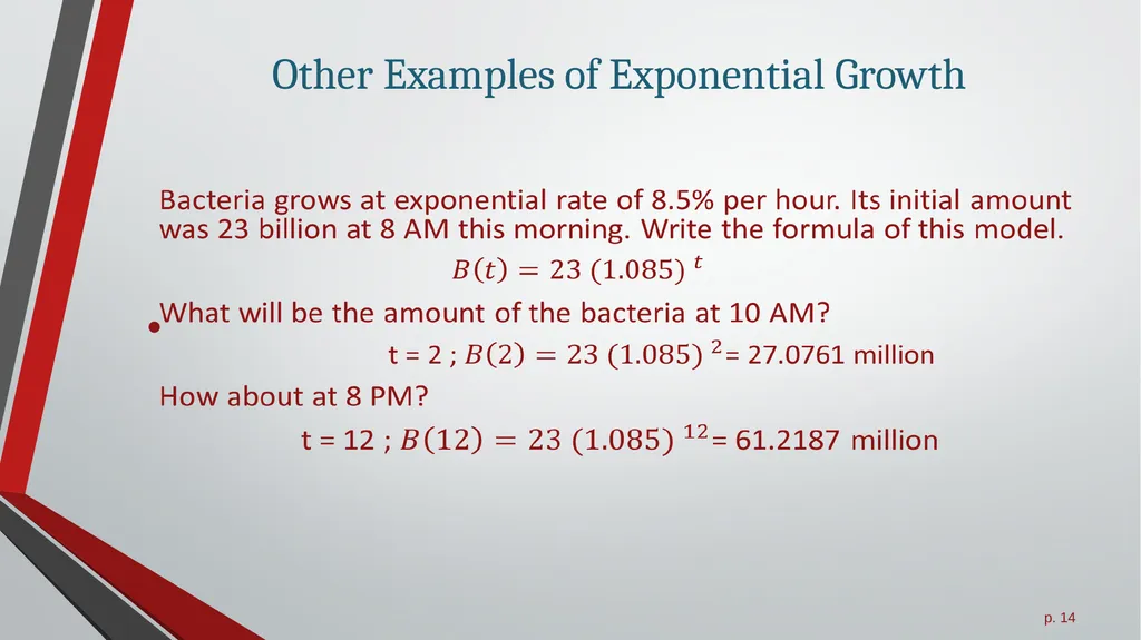 Exponential Growth Functions All slides in this - slide 14 of 21