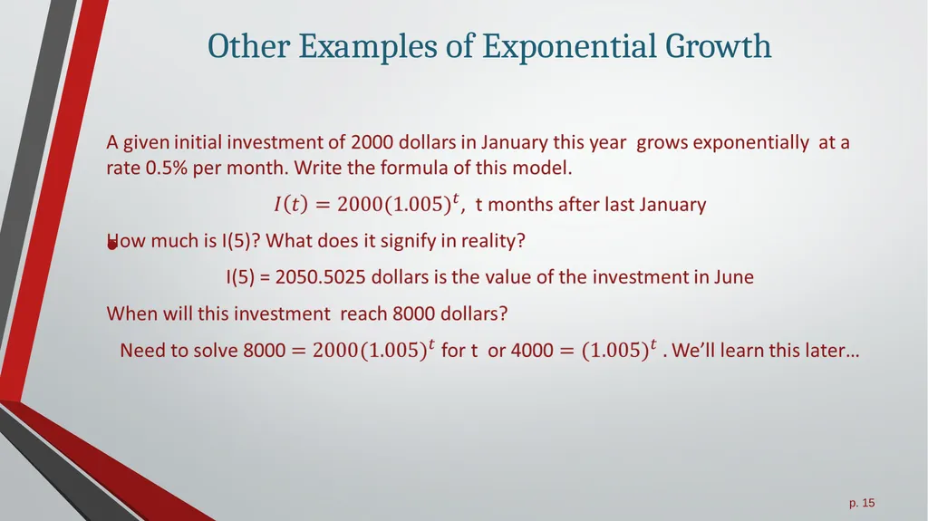 Exponential Growth Functions All slides in this - slide 15 of 21